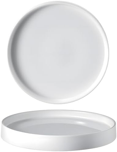 Ceramic Plant Saucer 8.5 Inch 2 Pack White, Fits Pot Base Under 8 Inch by saffruff