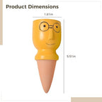 4 Pcs Terracotta Self-Watering Spikes for Plants, Funny Big Head Glasses Shape, Colorful Drip Irrigation Spikes, for Outdoor Plants and Vacation Use, Easy Water Release, Yellow Green Blue Orange - Image 6