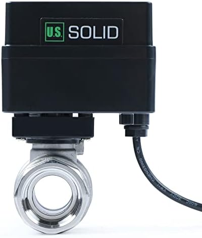 U.S. Solid Motorized Ball Valve- 3/4" Stainless Steel Ball Valve with Full Port, 9-36V AC/DC, 2 Wire Auto Return Setup, Normally Open (N/O) by USSolid
