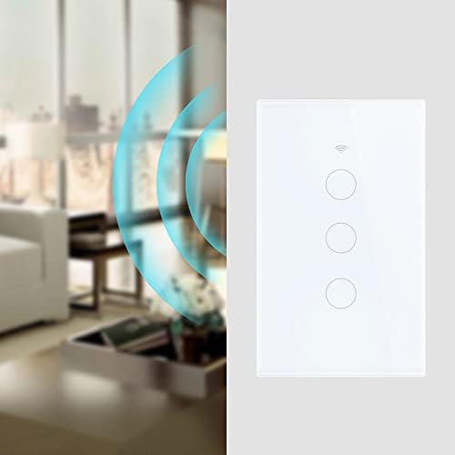 WiFi Smart Life Wall Light Switch EU&US Glass Touch Panel Voice Wireless Remote Control by Voice Control EU White 1GANG - Image 5
