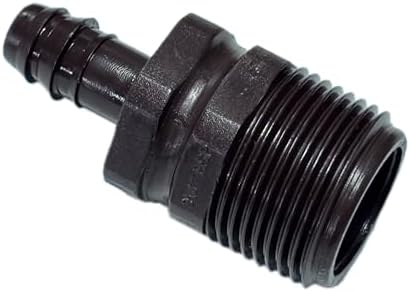 NETAFITM Drip Irrigation Barbed Fittings,3/8" 12MM Black Drip Tubing Coupler Elbow Tee Reducer (Threaded Male Adapter - 12mm X 3/4" MPT, 25 Count) - Image 3