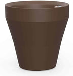 Crescent Garden TruDrop Rim Modern Self Watering Planter with Water Level Indicator, Indoor/Outdoor Weather-Safe Round Plant Pot, Grow Healthy Plants & Flowers - 18" W (Bark) by CrescentGarden