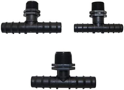 Hose Connector Adapter DN16 DN20 1/2 Inch 3/4 Inch Male Barb Tee Joint Garden Water Hose Diverter 5 Pieces of Drip Irrigation Connection Tools (Color : Black) by Lrjskwzc
