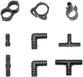 Hose Fittings Drip Irrigation 16/20/25mm Tube Barb Fittings Connector Tee Elbow Connector Cap Plug End Kit 1/2 Inch Tubing Hose Garden (Color : Silver) by Unknown