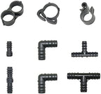 Hose Fittings Drip Irrigation 16/20/25mm Tube Barb Fittings Connector Tee Elbow Connector Cap Plug End Kit 1/2 Inch Tubing Hose Garden (Color : Silver) by Unknown