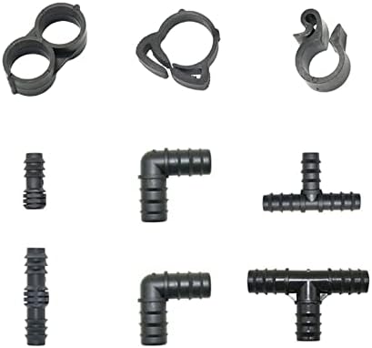 Generic Drip Irrigation 16/20/25mm Tube Barb Fittings Connector Tee Elbow Connector Cap Plug End Kit 1/2 Inch Tubing Hose Garden(Blue) by Unknown