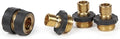 Camco 5/8" Brass and Steel Quick Hose Disconnect - Connect and Disconnect Between Multiple Hose Attachments | Automatic Shut-Off When Disconnected | 1 Female & 3 Male Fittings - 4 Count - (20136) by Camco
