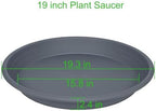 2 Pack of 19 inch Plant Saucer, Large Plant Tray, Heavy Sturdy Plant Drainage Tray for Indoors, Bird Bath Bowls, Sturdy 18 inch Plastic Pot Tray for Planter (Gray) - Image 2