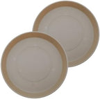 The HC Companies 21 Inch Prima Round Plant Saucer, Lightweight UV-Resistant Plastic Outdoor & Indoor Flower Pot Tray, 2-Pack Plant Pot Trays for Garden & Home Decor, Sandstone by TheHCCompanies