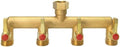 Brass Garden Hose Splitter 2/3/4 Way, Hose Splitter with Metal Shutoff Valve, Heavy Duty Outdoor Faucet and Garden Connector, Brass Extension Handle, 3/4” GHT Threads by Unknown