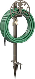 Heavy Duty Freestanding Garden Hose Stand with Brass Faucet, Weather Resistant Metal Hose Holder, Detachable Decorative Hose Storage Rack Holds 150FT Hose for Patio Lawn Yard Outdoor by Unknown