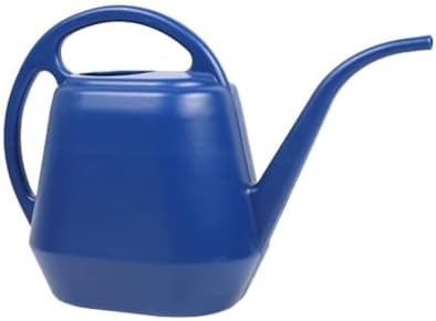 2 Gallon Plastic Watering Can with Long Spout for Indoor Outdoor Plants, Ergonomic Handle Garden Water Pot for Home Flower Bed, Green Blue Grey(Deep Blue - 2L) by Unknown