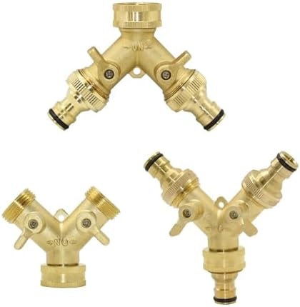 Garden Tap Splitter Brass Garden Hose Splitter 2 Way Tap Y Type Watering Connector Garden Tap for Outdoor Faucet for Outdoor (B) - Image 2