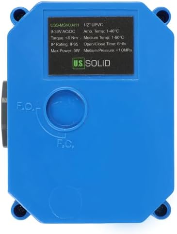 U.S. Solid 1/2 in UPVC Motorized Ball Valve, 9-24 V AC/DC, 2-Wire Auto Return, Normally Closed, Standard Port 13.5 mm Bore, IP65 - Image 4