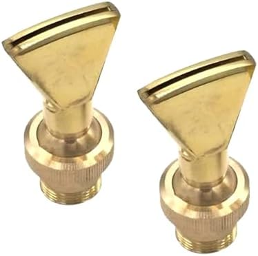 2pc Adjustable Brass Fan-Shaped Fountain Nozzle - 1/2", 3/4", 1", 1.5", 2" Threaded Interface for Garden Water Features(2 inch female) by Unknown