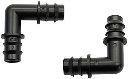 Industrial Horticultural Pipe Hose Connector 1/2 Inch 90 Angle Bend Barb Connector Garden Micro Irrigation Water Connectors Drip Irrigation Fittings 100 Pcs (Color : Black, Diameter : 1/2'') by Unknown