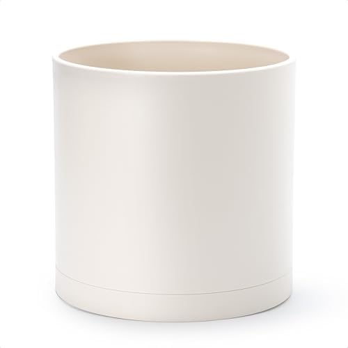 D'vine Dev Plastic Planter Pot with Saucer, 12 in, Oatmeal, 74-X-H-3 by DvineDevPlanterPotsandStand