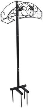 Heavy Duty Freestanding Garden Hose Holder with Detachable Feature and Storage Basket, Elegant, Installation, Made of Difficult Iron for Durability, Ideal for Outside Yard Use - Image 3