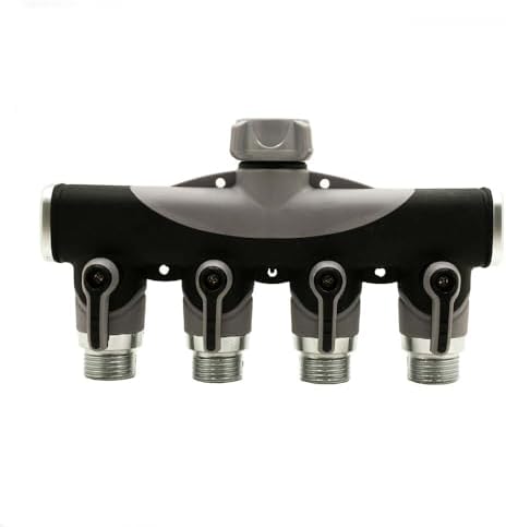 Thrifco 8429970 4-Way Garden Hose Manifold/Splitter with Shut-Off Valves – Zinc - Image 6