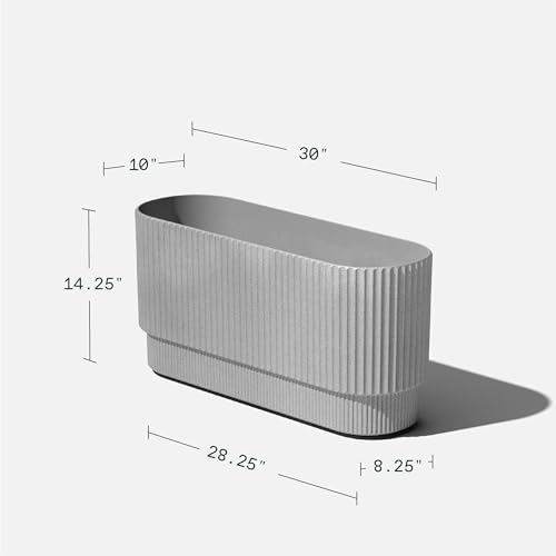 Veradek Demi Series Long Planter for Porch, Patio, Backyard | Durable Plastic-Concrete Material | Modern Décor for Shrubs, Flowers - Image 3
