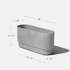 Veradek Demi Series Long Planter for Porch, Patio, Backyard | Durable Plastic-Concrete Material | Modern Décor for Shrubs, Flowers - Image 3
