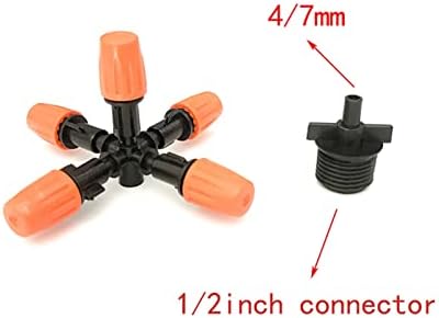 Garden Lawn Sprinkler Irrigation System 4 Sets of Nozzles for Gardens and Lawn Greenhouses 25 Adjustable Mist Cooling Nozzles Micro Irrigation System Connected to 1/2 Inch Joints - Image 3