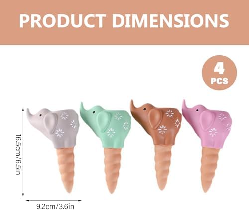 Terracotta Watering Spikes, Self Watering Spikes, 4-Pack Adorable Elephant Terracotta for Indoor Plants, Automatic Plant Waterer, Self Planter Inserts - Image 2