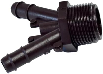 NETAFITM Drip Irrigation Barbed Fittings,3/8" 12MM Black Drip Tubing Coupler Elbow Tee Reducer (Threaded Male Adapter - 12mm 'V' 2-Way X 3/4" MPT, 10 Count) by PRO.FASHION
