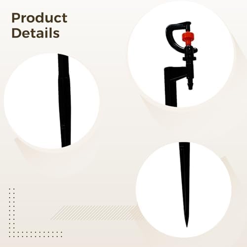 40 Pcs Sprinkler, Adjustable G Type Rotating Micro Sprinkler on 7.1 in, 18 cm Stake, Plastic Irrigation for Garden, Lawn, Flower Bed, Water Control, Even Coverage, Easy Placement - Image 5