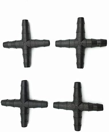 Hose Connector Adapter 200 Pcs Cross Straight For 4/7 Mm Hose 1/4 'barb Barbed Connector Cross Tee Threaded Garden Lawn Trees Greenhouse Irrigation (Diameter : 1/4'') - Image 4