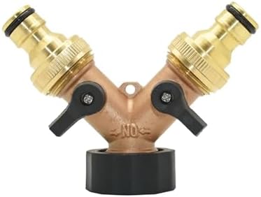 Brass 2-way Garden Tap Female 3/4 Y Irrigation Valve Water Splitter Quick Connector Hose 1 Set(BSP-A) by Unknown