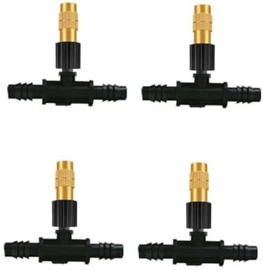 Adjustable Brass Atomizing Nozzle with Drip Connector, Micro Spray Drip Emitter, Adjustable Sprinkler Drip Sprayer Kit 20pc Copper Nozzle+8/11 tee by Unknown