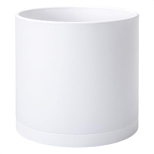 D'vine Dev Plastic Planter Pot with Saucer, 14 in, White, 74-X-A-4 by DvineDevPlanterPotsandStand