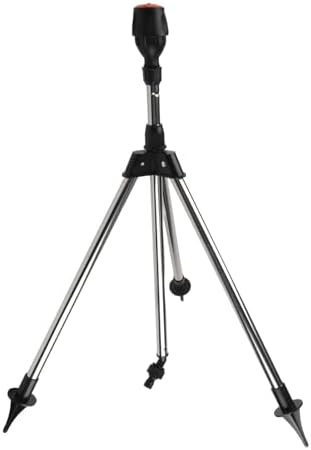 Rotating Tripod Sprinkler Stainless Steel Garden Automatic Rotary Irrigation System Adjustable 360 Degree Watering for Lawn Yard Greenhouse Large Area Silver Black - Image 4