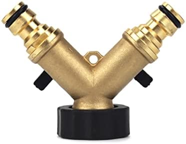 2 Way Brass Hose Adapter, Garden Hose Y Valve Connectors Copper Hose Splitter, Double Pass Hose Splitter - Image 5