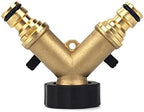 2 Way Brass Hose Adapter, Garden Hose Y Valve Connectors Copper Hose Splitter, Double Pass Hose Splitter - Image 5
