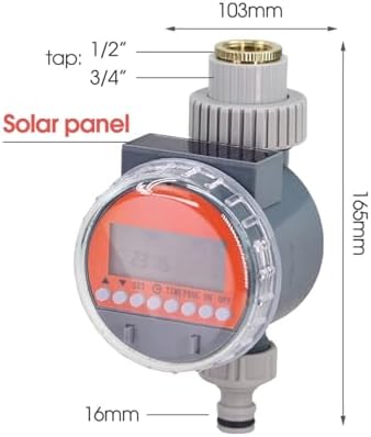 NURII Solar Powered Ball Valve Garden Digital Water Timer, Programmable Hose Sprinkler Controller Waterproof Auto Irrigation (Size : Type B) - Image 7