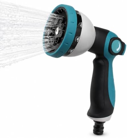 Garden Hose Nozzle Sprayer with 10 Spray Patterns, Blue by Unknown