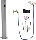 Freestanding Garden Water Column with Faucet, Stainless Steel Outdoor Faucet Garden Hose Holder Anti-Freeze Cracking Vertical Water Column(Silver) by Unknown