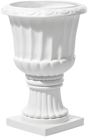 Classic Pedestal Urn Garden Planter, 30 Inch, White - Image 7