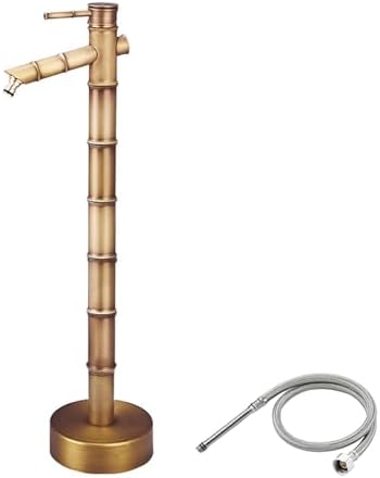 Outdoor Brass Water Column, Retro Bamboo Style Cold Water Tap, Brass Tap Post Adjustable Height Rust-Resistant Freezing for Backyard, Patio, Garden(Size:51.5cm/20in) by Unknown