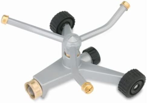 Rocky Mountain Goods Metal 3 Arm Sprinkler with Wheels Base - Twirling Full Circle Lawn Sprinkler - Stable Base with Easy to Move Rolling - Up to 45’ in Diameter - Solid Metal Construction by Rocky+Mountain+Goods