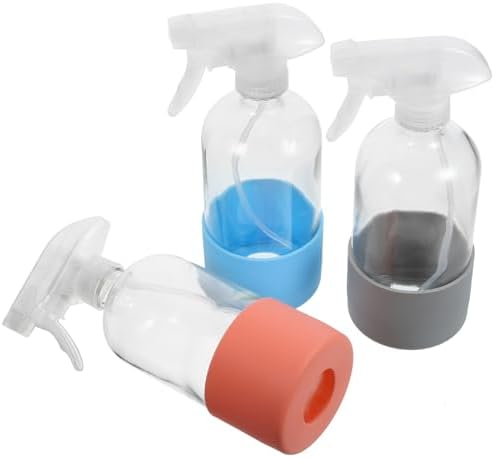 Outanaya Glass Spray Bottle Refillable Empty Spray Bottle Ml 3pcs with Silicone Sleeve and Leakproof Design Suitable for Watering Plants and Flowers at Home Use by Outanaya