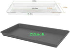 VUWEZ 2 Pack Plant Growing Nursery 1020 Trays, Plant Saucer Tray, Heavy Sturdy Seed Starting Trays, Plant Starter Trays for Indoors No Holes, Seed Starter Growing Tray (22"x11.2", Gray) - Image 2