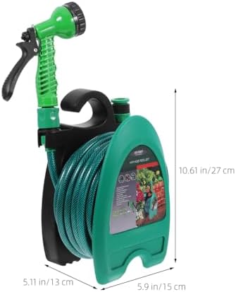 Portable Wall Mounted Water Hose Reel with Adjustable Nozzle Green - Image 2