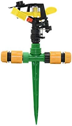Garden Sprinkler Garden Rotating Nozzle with Supporting Nail, Seesaw Nozzle, Adjustable Angle Water Nozzle for Irrigating Lawn 1 (Color : 1I2 to 1I2) by Lrjskwzc