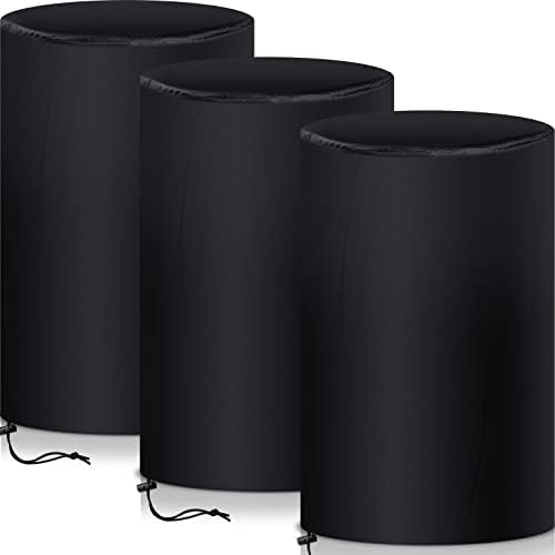 Amylove 55 Gallon Drum Cover, Rain Water Storage Barrel Cover, Black, 3 Pcs by Amylove