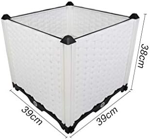 Hershii Square Garden Raised Bed Kits Plastic Deepened Plant Containers Indoor Outdoor Vegetables Herbs Flowers Growing Planter Box - White - 15.35 X 15.35 X 14.96 Inches - Image 2