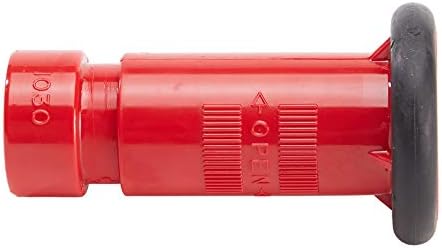 1" Plastic Red Fire Nozzle (NPSH) with Durable Rubber Bumper - Image 3