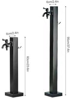 Freestanding Stainless Steel Garden Hose Stand with Faucet - Outdoor Water Column Fountain & Dispenser, Decorative Hydrant Feature (White, 95cm/37.4in) - Image 7